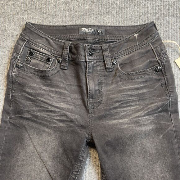 Miss Me Curvy Skinny Jeans Women's Size 27 x 30 Stretch Black Embellished NEW - Picture 4 of 11